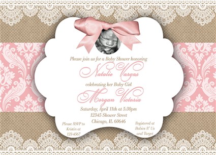 vintage baby girl shower invitations