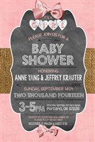 Printable Burlap & Chalkboard Pink Baby Girl Shower Invitations