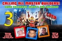 Digital Lego Movie Birthday Party Invitations Multi Photo