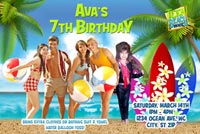 Teen Beach Movie Birthday Invitations Pool Party
