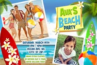 Teen Beach Birthday Party Invitations Beach Ball Pool Party