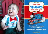 Personalized Thomas the Train Thank You Card with Photo