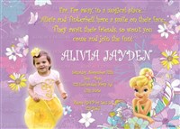 Printable Tinker Bell Photo Birthday Invitations
