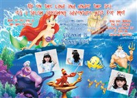 Ariel Mermaid Pool Party Birthday Invitations