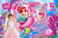 Ariel Seahorse Mermaid Party Invitations