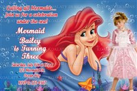 The Little Mermaid Photo Birthday Invitations