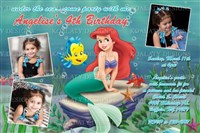 Under the Sea Little Mermaid Birthday Invitations