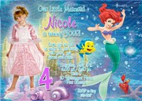 Ariel The Little Mermaid Birthday Invitations