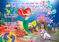 Printable Little Mermaid Ariel Birthday Invitations