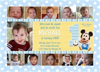 Mickey Mouse Birthday Invitations One Year Photo Collage For 1st Birthday Party