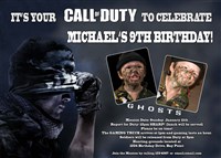 Call of Duty Ghosts Birthday Invitations with Photos