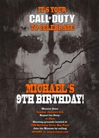 Call of Duty Skull Birthday Invitations