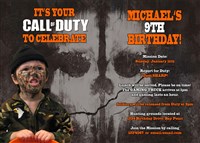 Printable Call of Duty Birthday Invitations with photo