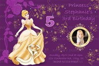 Cinderella Birthday Invitations Purple & Gold