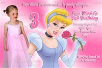 Cinderella Birthday Invitations Pink