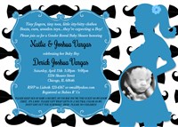 Printable Little Man Mustache Baby Shower Invitation with photo