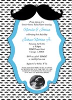 Black Mustache Baby Shower Invitations Preppy Little Man