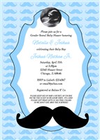 Little Mister Mustache Baby Shower Invitations with Ultrasound photo