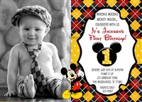 Mickey Mouse Boy Birthday Party Invitations Red Yellow Black