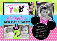 Minnie Mouse Bowtique Birthday Party Invitations