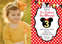 Printable Minnie Mouse Birthday Party Invitations Red Yellow Polka Dot