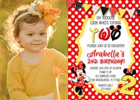 Printable Minnie Mouse Red Polka Dot Birthday Party Invitations
