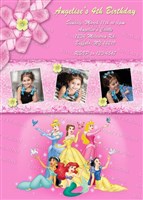 Printable Disney Princess Birthday Invitations with Photos