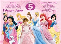 All Disney Princesses Birthday Party Invitations
