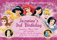 Rainbow Disney Princess Invitations
