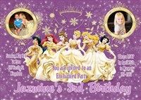 Disney Princess Royal Birthday Invitations Purple & Gold