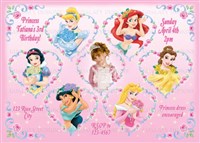 Disney Princess Heart Birthday Invitations