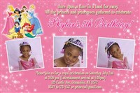 Printable Pink Princess Photo Birthday Invitations