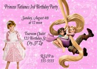 Pink Tangled Birthday Party Invites