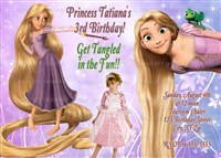 Tangled Rapunzel Frog Birthday Invitations
