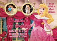 Digital Princess Aurora Birthday Party Invitations